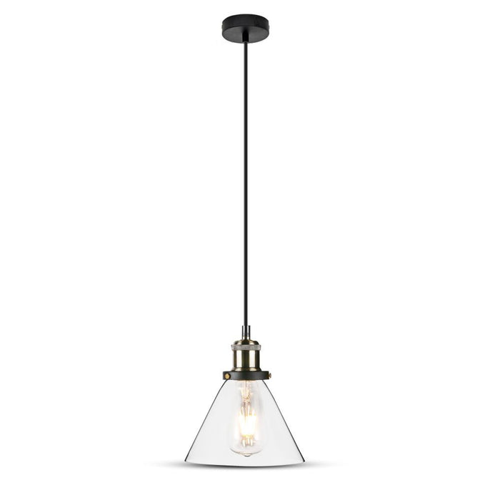 (Lot de 12) Suspension en Verre E27 Transparente VT-7185
