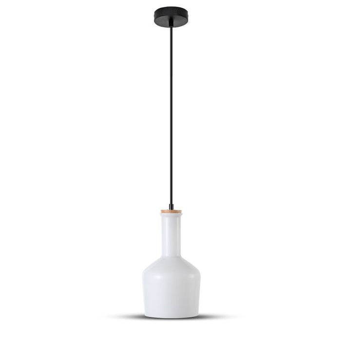 (Lot de 8) Suspension en Verre E27 Blanc
