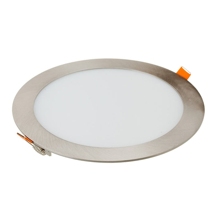 (Lot de 20) Panneau LED Slim 18W VT-1807SN - Nickel Satiné 3000K Rond