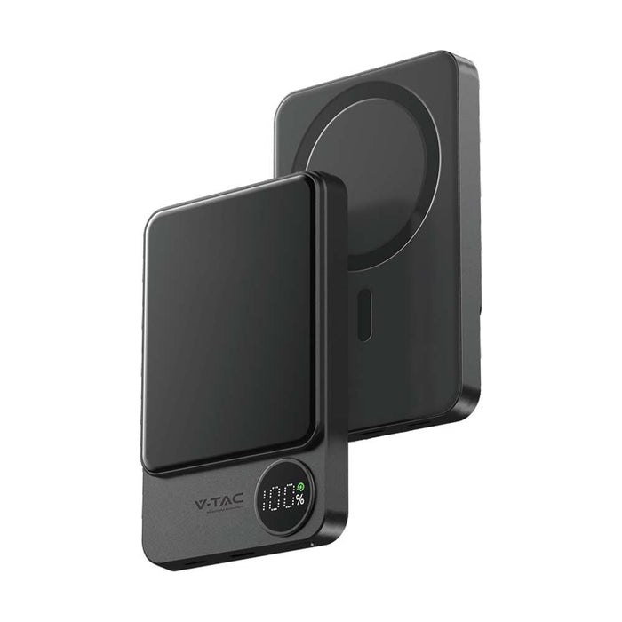 (Lot de 40) Batterie externe magnétique ultra fine MagSafe en alliage d'aluminium 10000mAh charge rapide sans fil gris sidéral