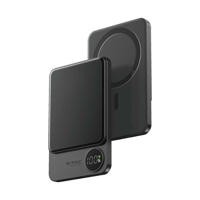 (Lot de 50) Batterie externe magnétique ultra fine MagSafe en alliage d'aluminium 5000mAh charge rapide sans fil gris sidéral