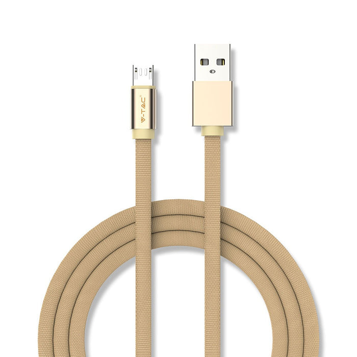 (Lot de 400) Câble tressé micro USB 1m en tissu de coton - Or (Série Ruby)