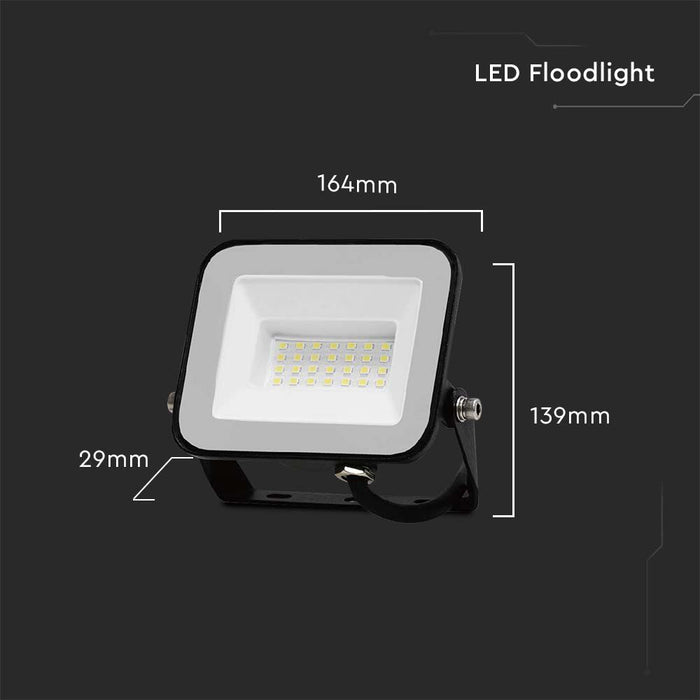(Lot de 20) Projecteur LED 30W VT-44030 avec puce Samsung 6500K Corps Noir Verre Gris