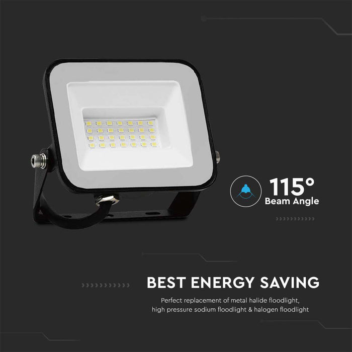 (Lot de 20) Projecteur LED 30W VT-44030 avec puce Samsung 6500K Corps Noir Verre Gris