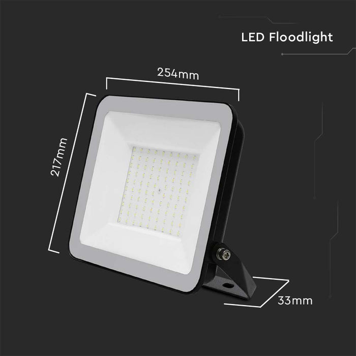 (Lot de 8) Projecteur LED 100W SMD VT-44100 avec puce Samsung 1m de câble 6500K Corps noir Verre gris