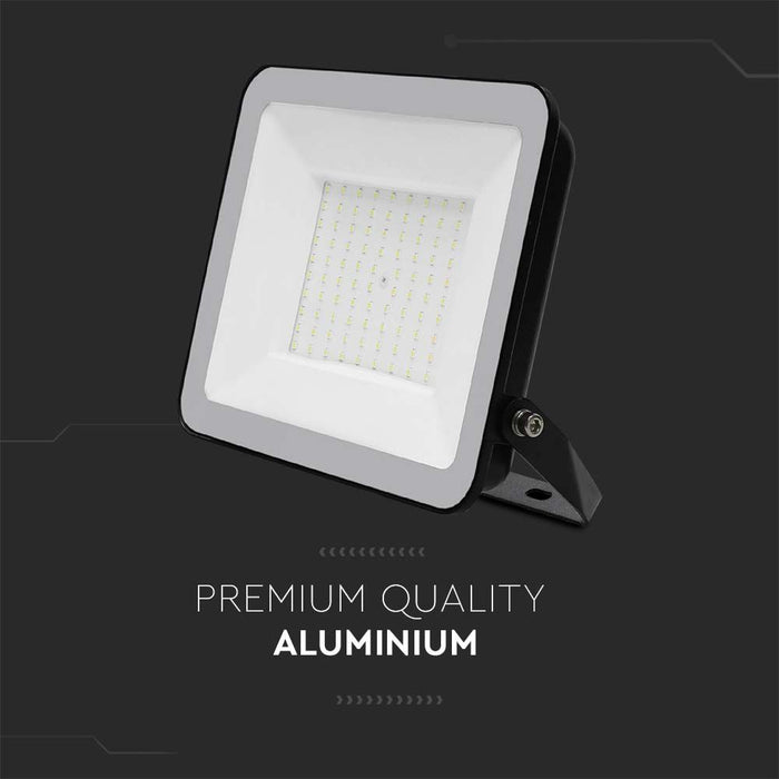(Lot de 8) Projecteur LED 100W SMD VT-44100 avec puce Samsung 1m de câble 6500K Corps noir Verre gris