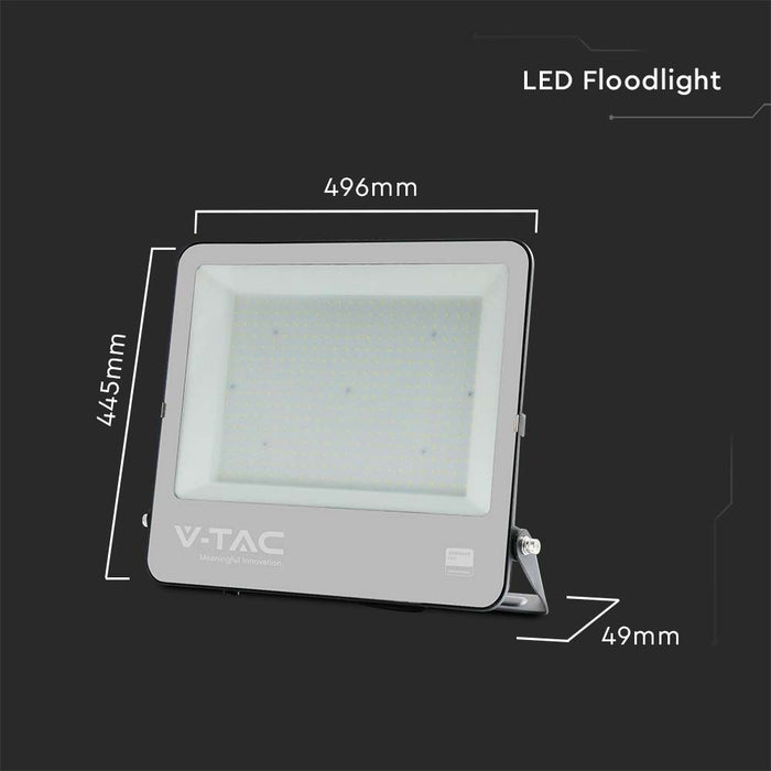 (Lot de 2) Projecteur LED SMD 300W VT-44003 avec puce Samsung, 1m de câble, 4000K, corps noir et verre gris 135LM/W