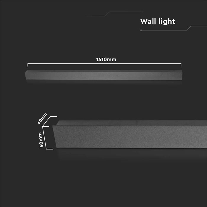 (Lot de 10) Applique Murale Linéaire LED 23W (1410*60*50mm) 3000K Corps Anthracite IP65
