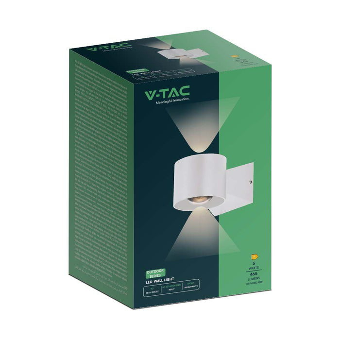 (Lot de 20) Applique Murale LED 5W VT-1179 Corps Blanc 4000K IP65