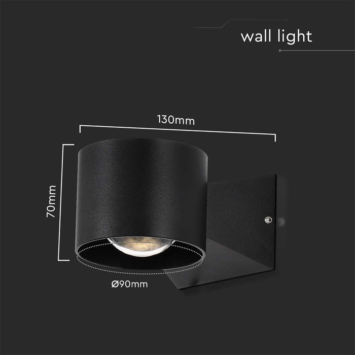 (Lot de 20) Applique Murale LED 5W 3000K Corps Noir IP65 VT-1179