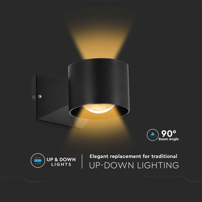 (Lot de 20) Applique Murale LED 5W 3000K Corps Noir IP65 VT-1179