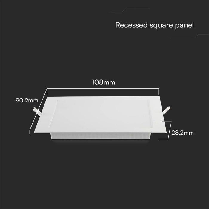 (Lot de 100) Panneau encastré rétroéclairé 3W VT-61003 avec puce Samsung 4000K carré