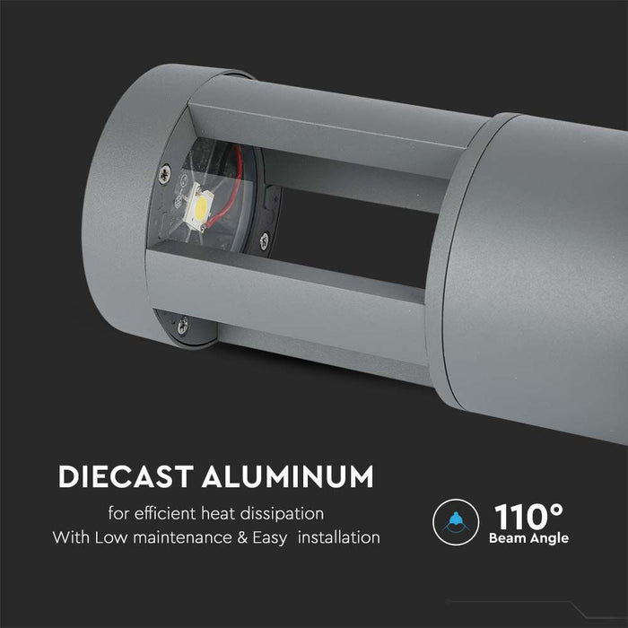 (Lot de 8) Applique Murale LED 10W VT-830 Corps Gris 3000K Hauteur 25cm