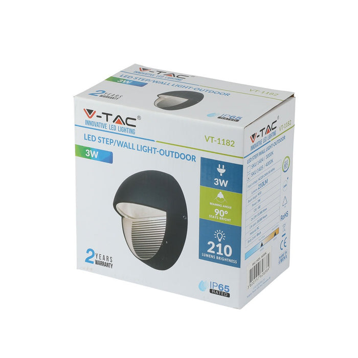 (Lot de 20) Applique LED encastrable 3W 4000K Corps Noir Rond