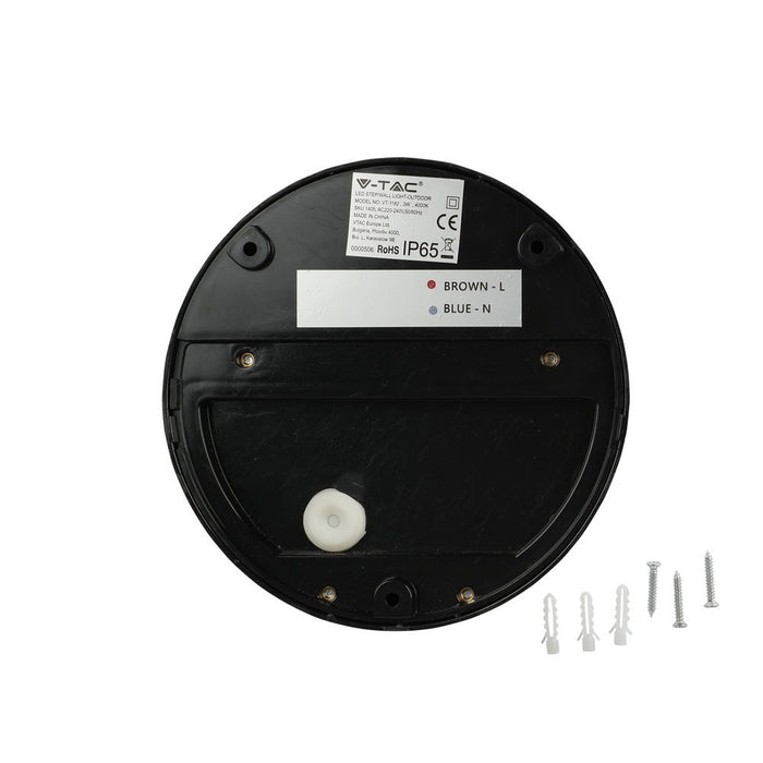 (Lot de 20) Applique LED encastrable 3W 4000K Corps Noir Rond