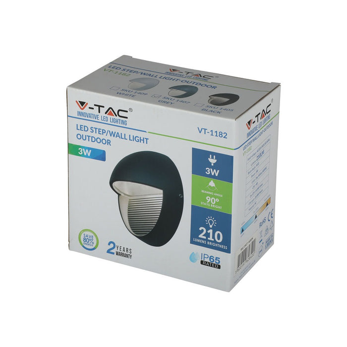 (Lot de 20) Applique LED encastrable 3W 3000K Corps Gris Rond
