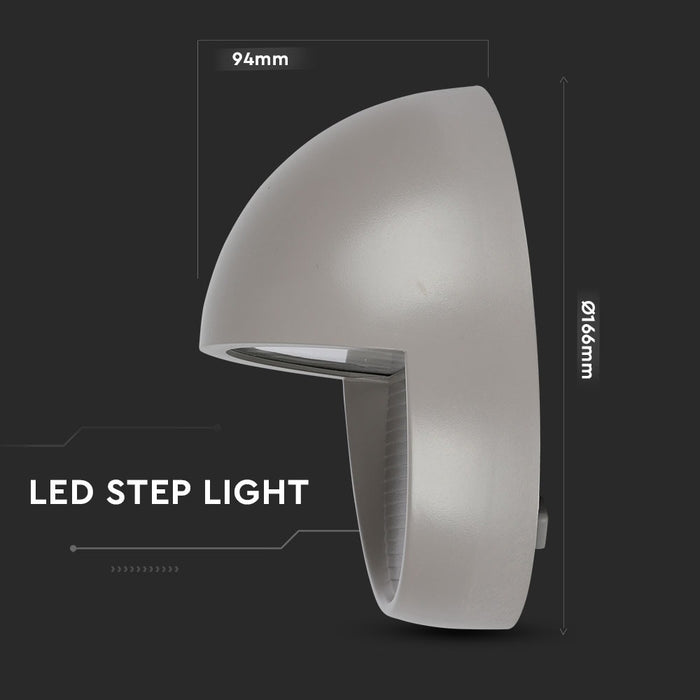 (Lot de 20) Applique LED Escalier 3W 4000K Corps Gris Rond