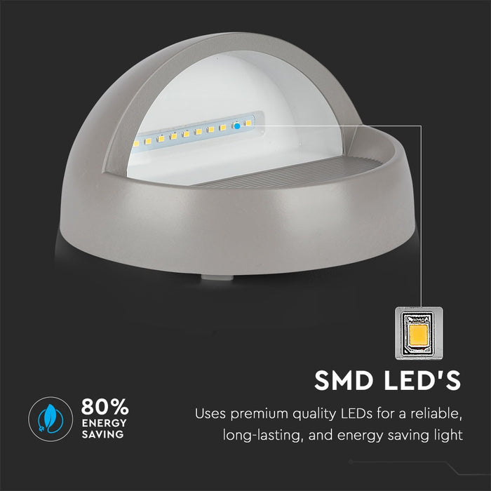 (Lot de 20) Applique LED Escalier 3W 4000K Corps Gris Rond
