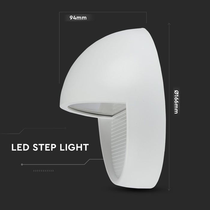 (Lot de 20) Applique LED Escalier 3W 4000K Corps Blanc Rond