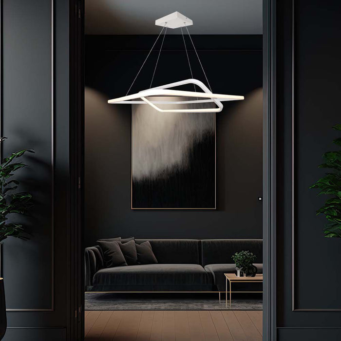 (Lot de 5) Suspension LED en Métal 48W VT-7909 600x600x1200mm Blanc Chaud 3000K Dimmable TRIAC
