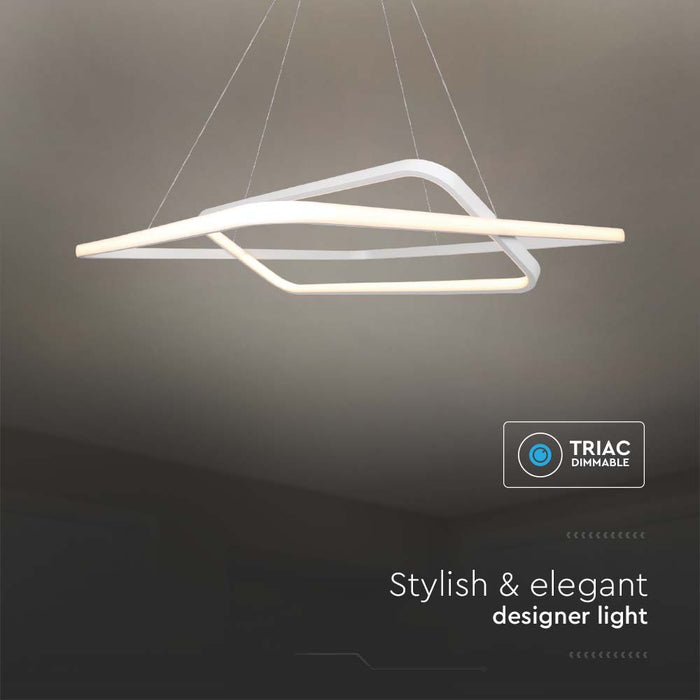 (Lot de 5) Suspension LED en Métal 48W VT-7909 600x600x1200mm Blanc Chaud 3000K Dimmable TRIAC