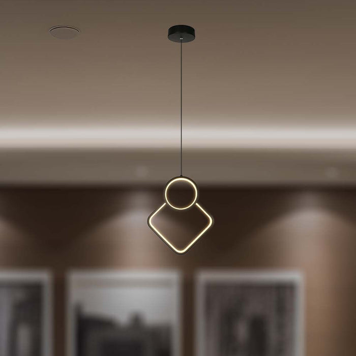 Lampe Suspendue LED en Métal 12W VT-7917 L280xH1800MM 3000K Corps Noir