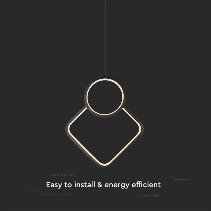 Lampe Suspendue LED en Métal 12W VT-7917 L280xH1800MM 3000K Corps Noir