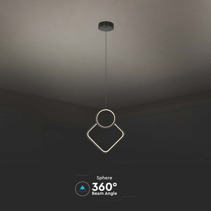 Lampe Suspendue LED en Métal 12W VT-7917 L280xH1800MM 3000K Corps Noir