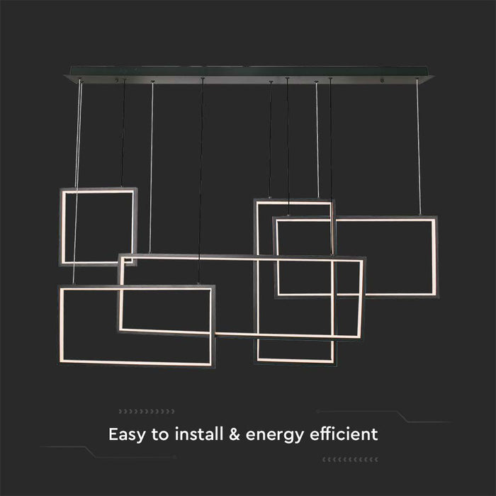 Suspension LED décorative 45W VT-7923 L120xH50xH160CM 3000K Corps Noir