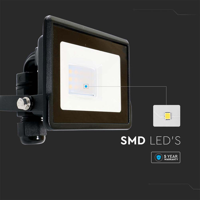 (Lot de 20) Projecteur LED 10W VT-118 avec puce Samsung, connexion directe, 4000K corps noir