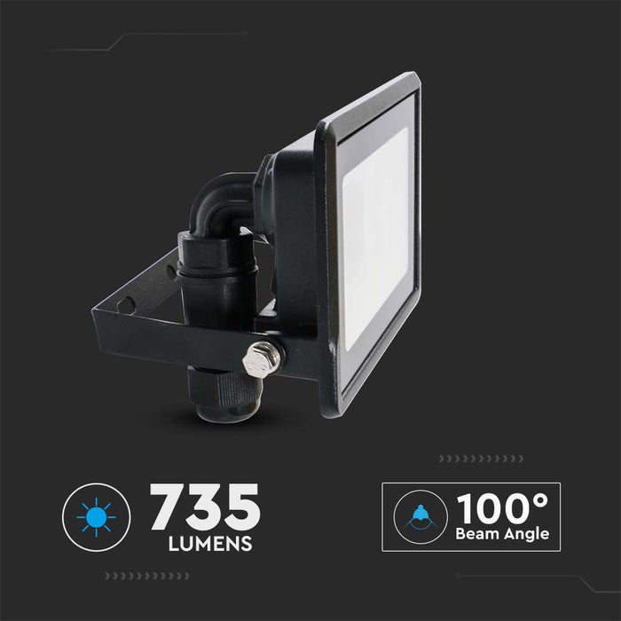 (Lot de 20) Projecteur LED 10W VT-118 avec puce Samsung, connexion directe, 4000K corps noir