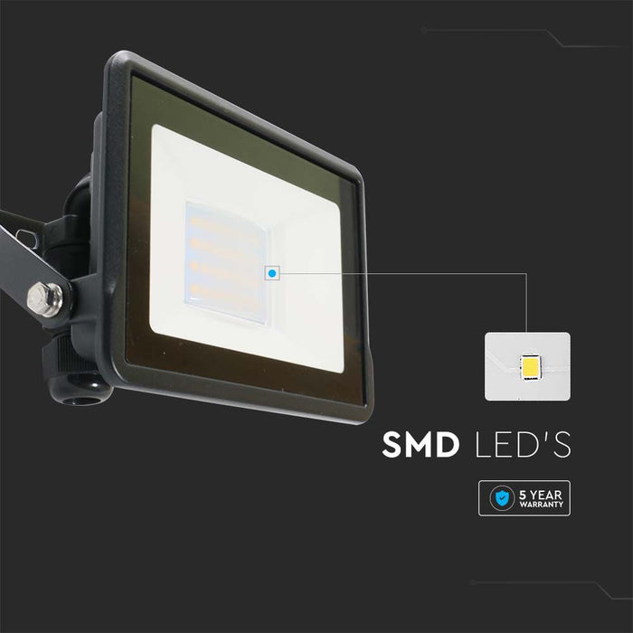 (Lot de 20) Projecteur LED 20W VT-128 avec puce Samsung, Connexion Directe 3000K Corps Noir