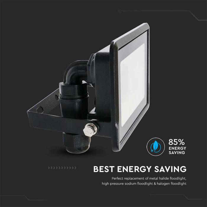 (Lot de 20) Projecteur LED 20W VT-128 avec puce Samsung, Connexion Directe 3000K Corps Noir