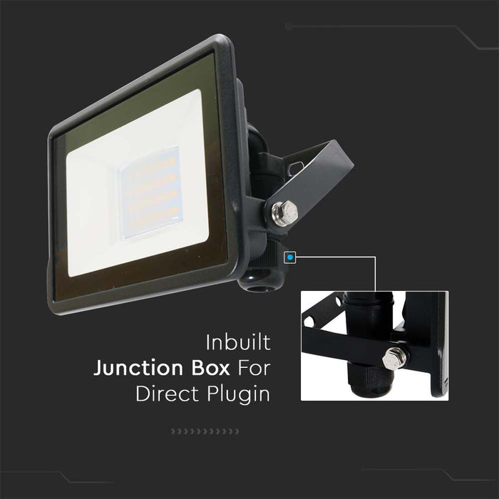 (Lot de 20) Projecteur LED 20W VT-128 avec puce Samsung, Connexion Directe 3000K Corps Noir
