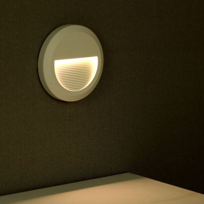 (Lot de 50) Applique LED Escalier 2W 3000K Corps Blanc Rond