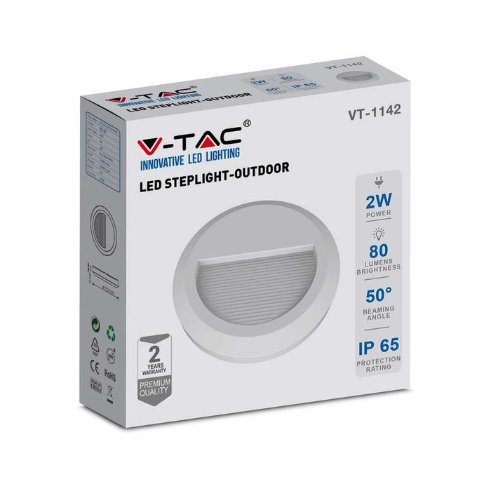 (Lot de 50) Applique LED Escalier 2W 3000K Corps Blanc Rond