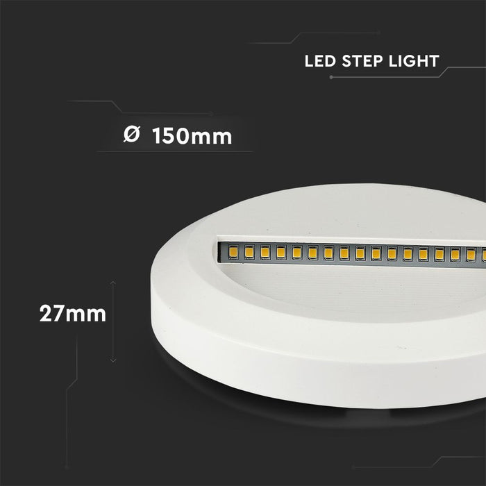 (Lot de 50) Applique LED Escalier 2W 3000K Corps Blanc Rond