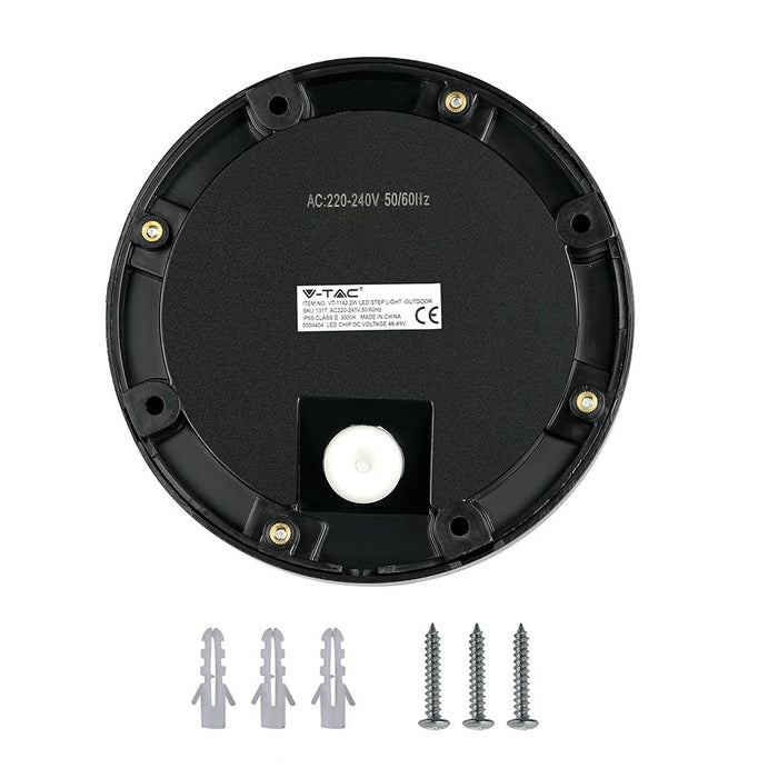 (Lot de 50) Applique LED Escalier 2W 4000K Corps Noir Rond
