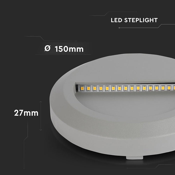(Lot de 50) Applique LED Escalier 2W 3000K Corps Gris Rond