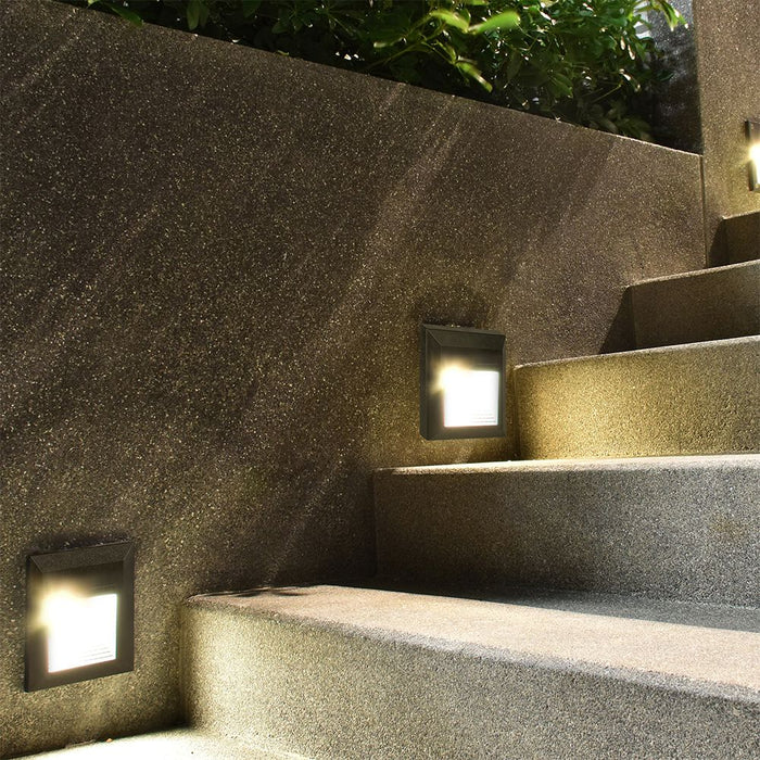 (Lot de 50) Applique LED Escalier 2W 4000K Corps Noir Carré