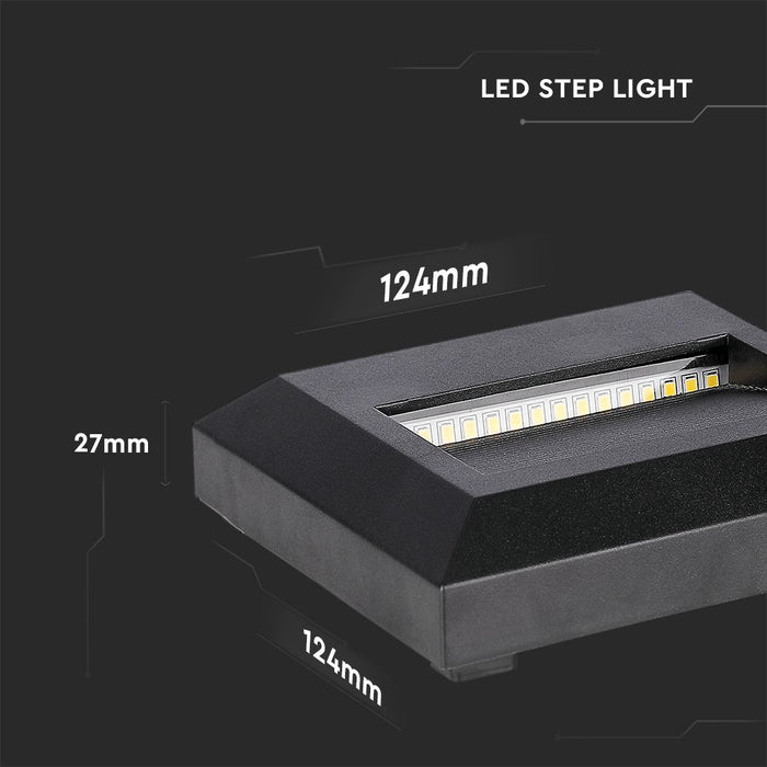(Lot de 50) Applique LED Escalier 2W 4000K Corps Noir Carré