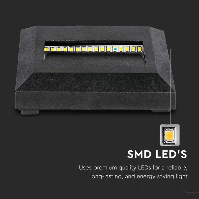 (Lot de 50) Applique LED Escalier 2W 4000K Corps Noir Carré