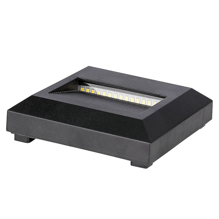 (Lot de 50) Applique LED Escalier 2W 3000K Corps Noir Carré