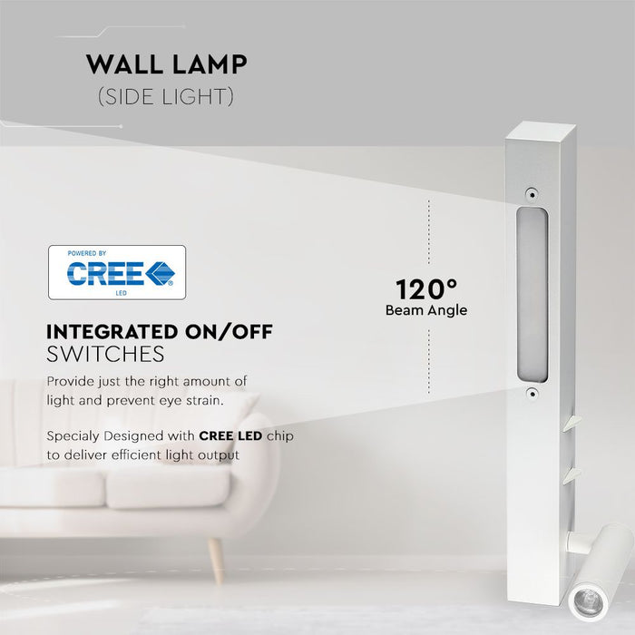 (Lot de 30) Applique Murale LED de Chevet 3W+6W VT-2953 3000K Blanc