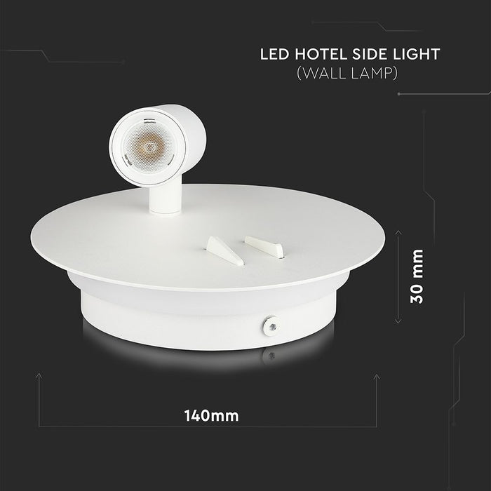 (Lot de 30) Applique Murale LED Hôtel 3W + SMD 6W VT-2963 Blanc Chaud 3000K