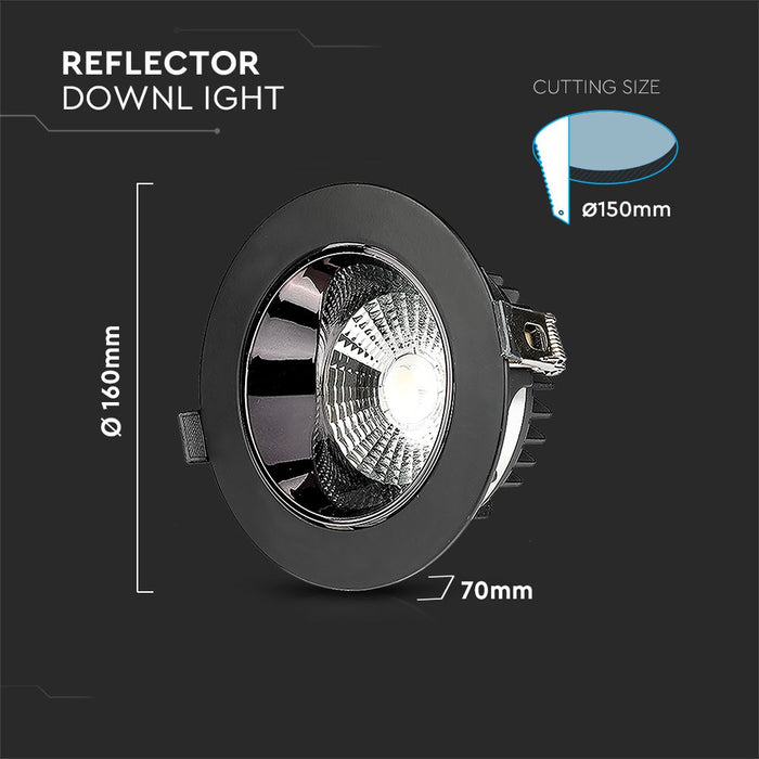 (Lot de 20) Downlight LED Réflecteur COB 20W puce Samsung 6400K Noir