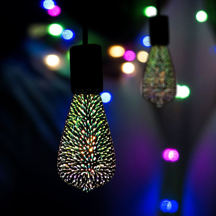 (Lot de 100) Ampoule LED à filament 3D ST64 3W 3000K E27
