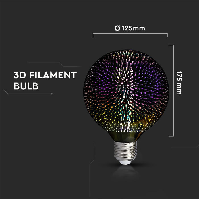 (Lot de 20) Ampoule LED 3D filament G125 4W 3000K E27