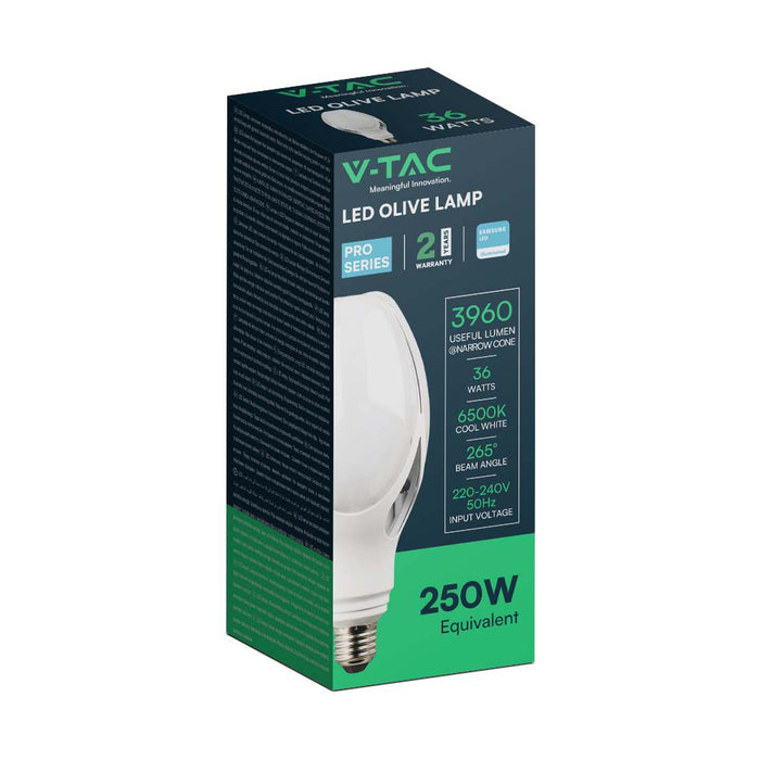 (Lot de 30) Lampe LED Olive VT-240 36W avec puce Samsung 6500K E27