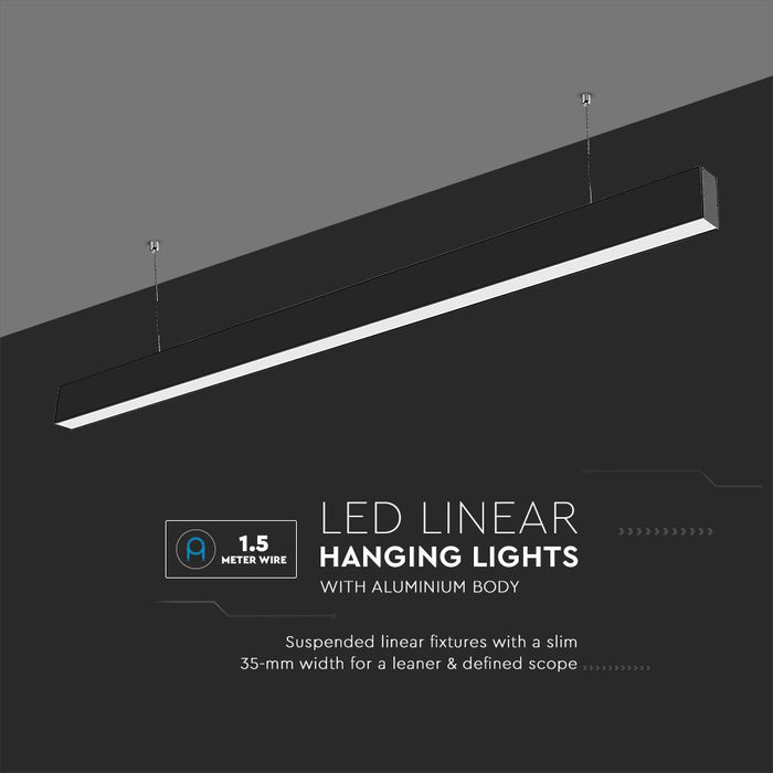(Lot de 12) Suspension linéaire LED 40W VT-7-40 avec puce Samsung 6400K corps noir